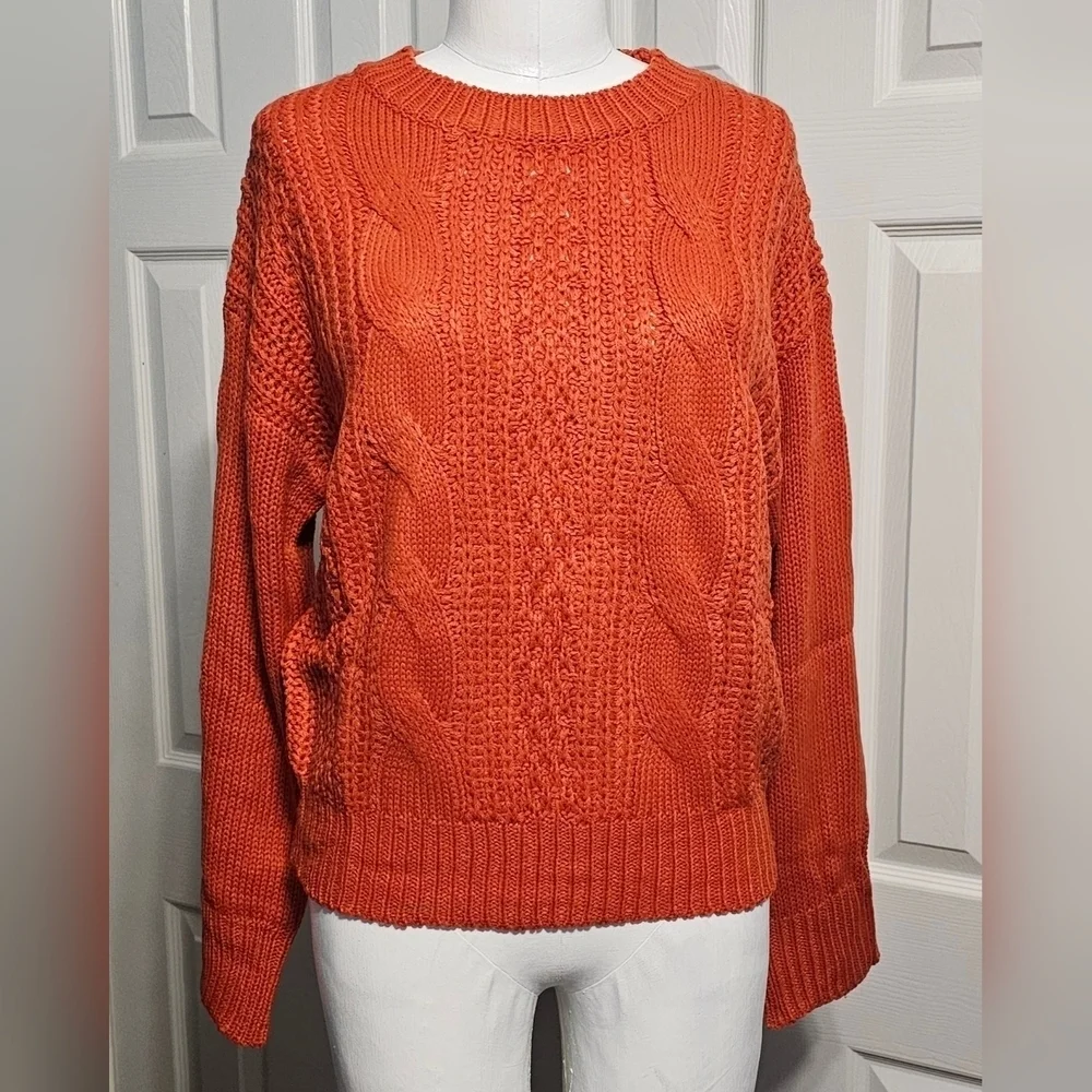 New Casual Crew Neck Cable Knit Academia Pullover Sweater Sz Small - Picture 6 of 6